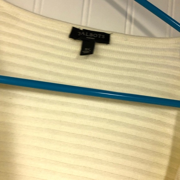 Talbots Textured Cream Women's Open Front Cardigan Sweater Long Sleeve 3X - Picture 3 of 4